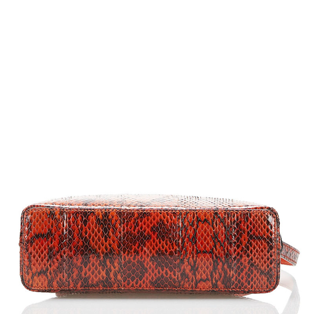 Gucci Python Double G Shoulder Bag Orange Python … - image 4